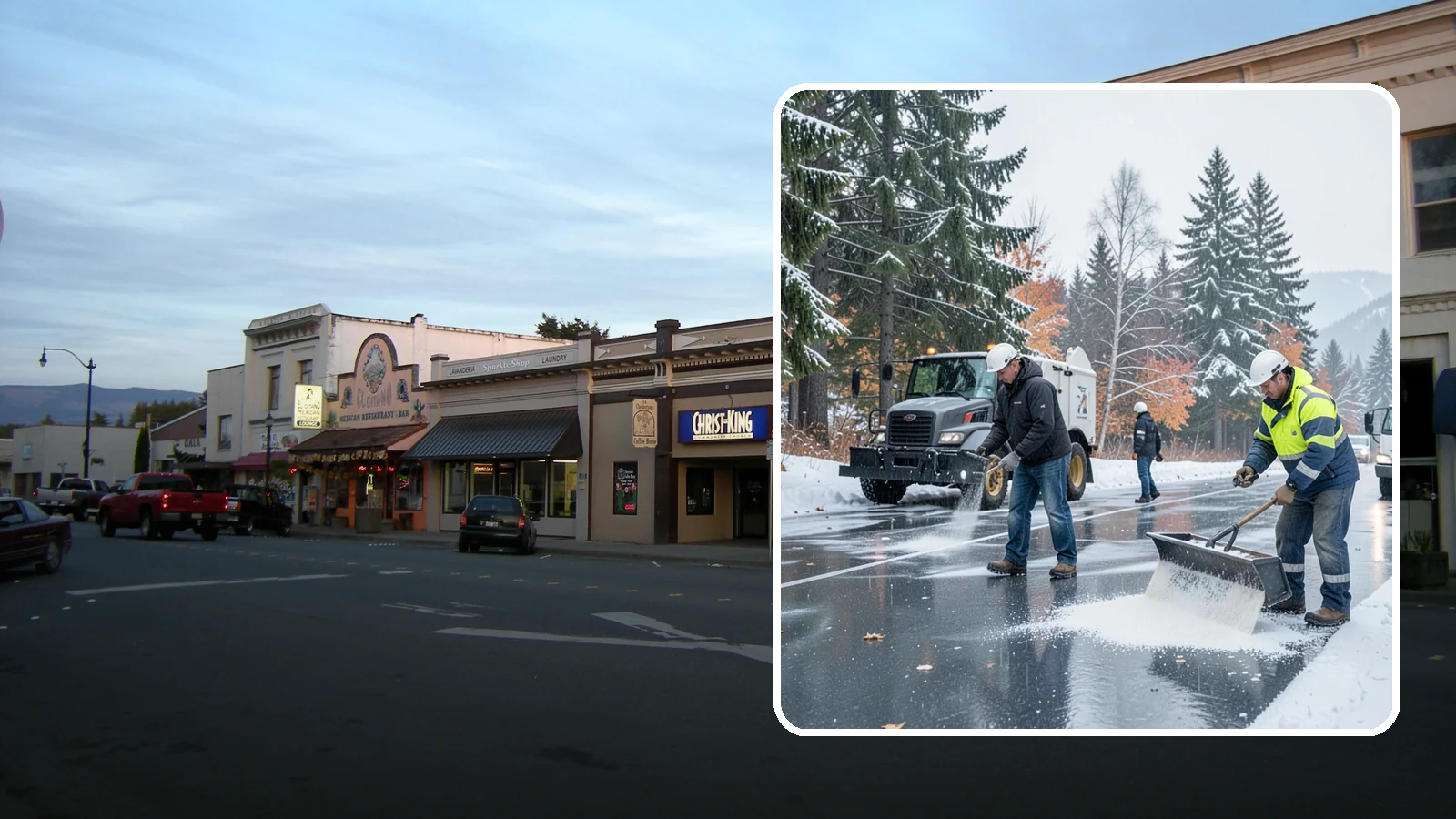 Fitness Center Deicing in Burlington, Skagit County, WA - Deicing for fitness centers and gyms, keeping entrances and parking paths safe for early-morning members arriving before dawn in...