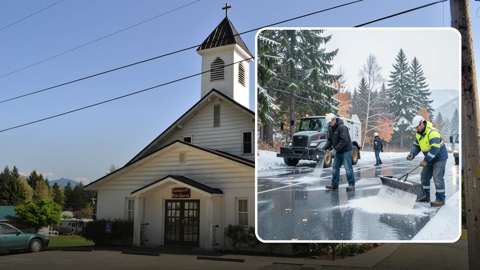 Fitness Center Deicing in Concrete, Skagit County, WA - Deicing for fitness centers and gyms, keeping entrances and parking paths safe for early-morning members arriving before dawn in...