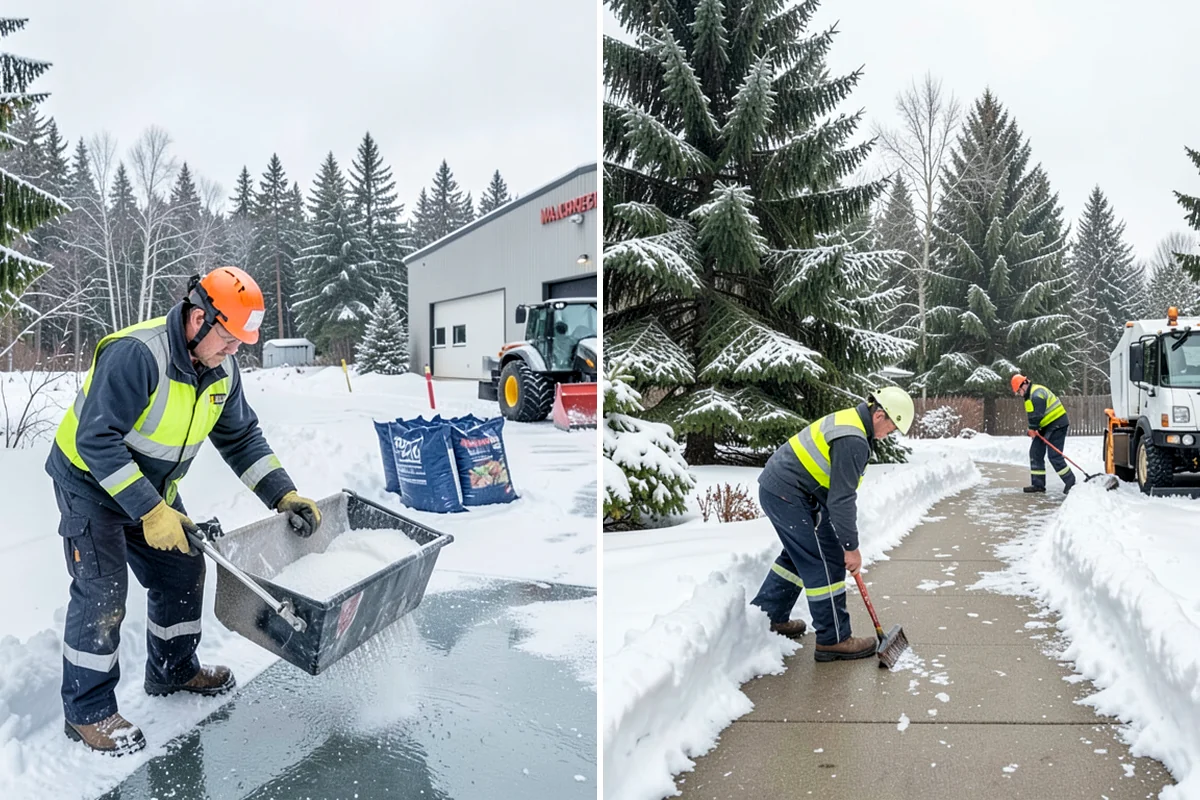 Fitness Center Deicing in Concrete, Skagit County, WA - Map the entrance approach and parking walkways