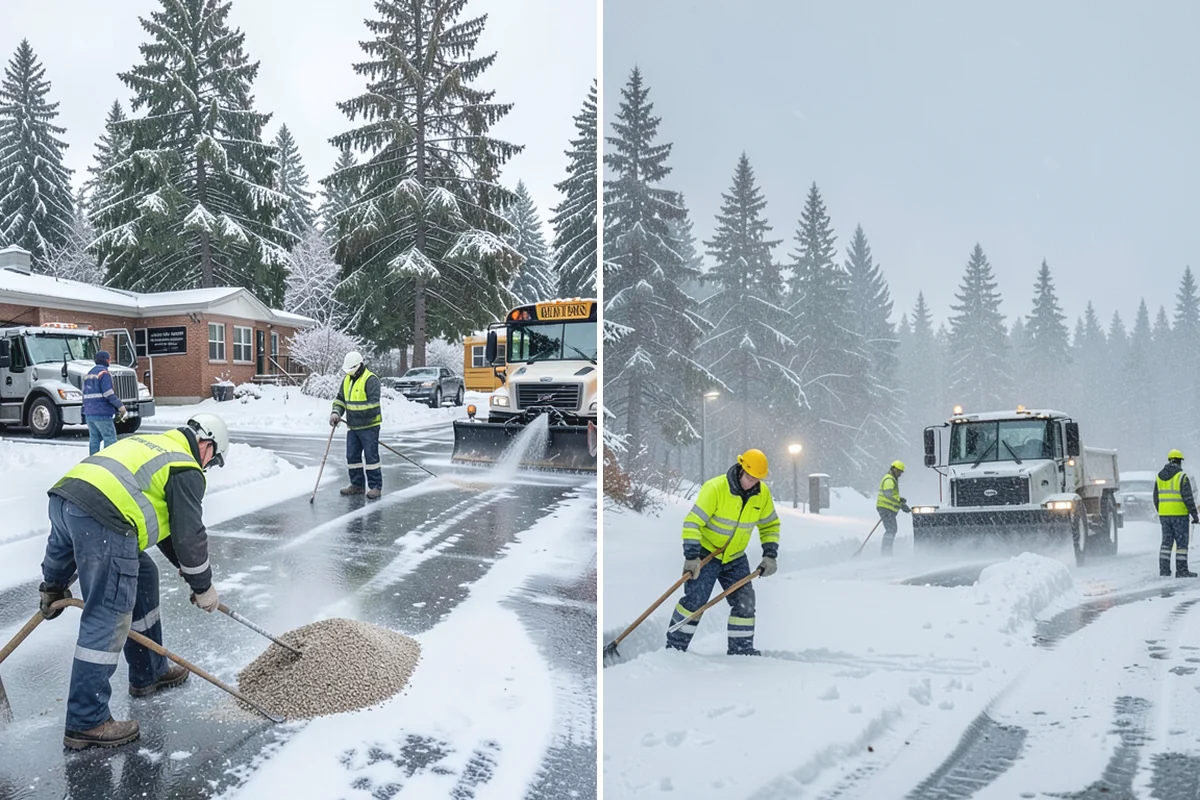 Fitness Center Deicing in Hamilton, Skagit County, WA - Map the entrance approach and parking walkways