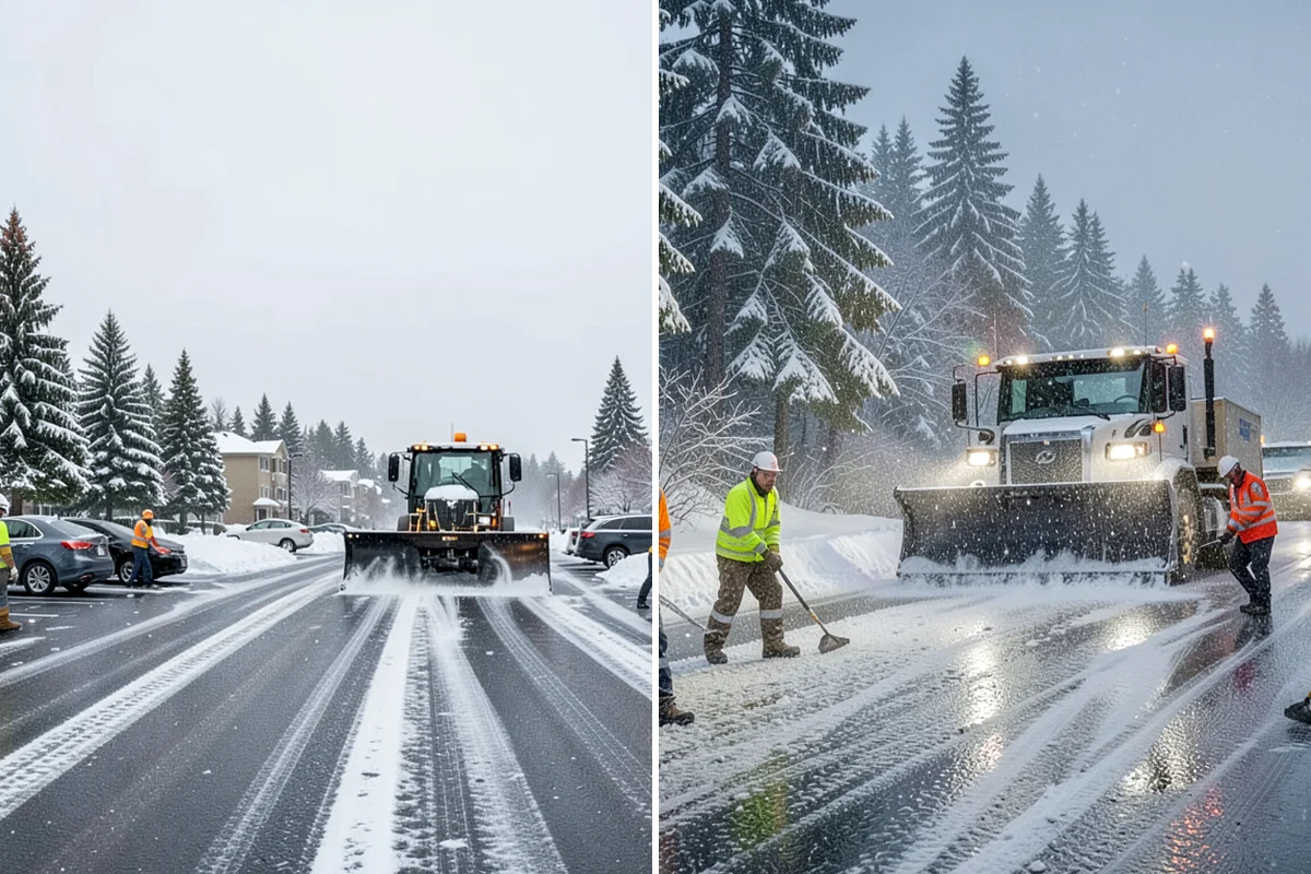 Fitness Center Deicing in Hunts Point, King County, WA - Map the entrance approach and parking walkways
