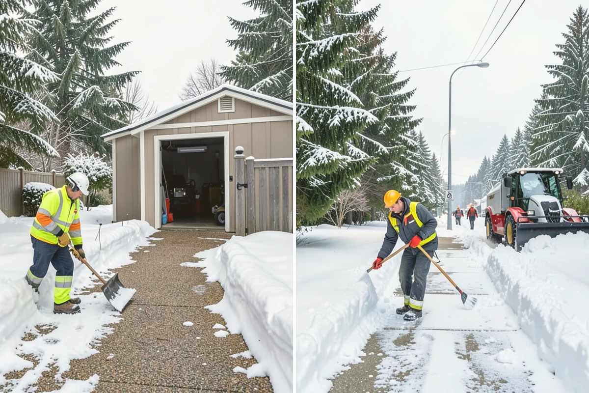 Fitness Center Deicing in Langley, Island County, WA - Map the entrance approach and parking walkways