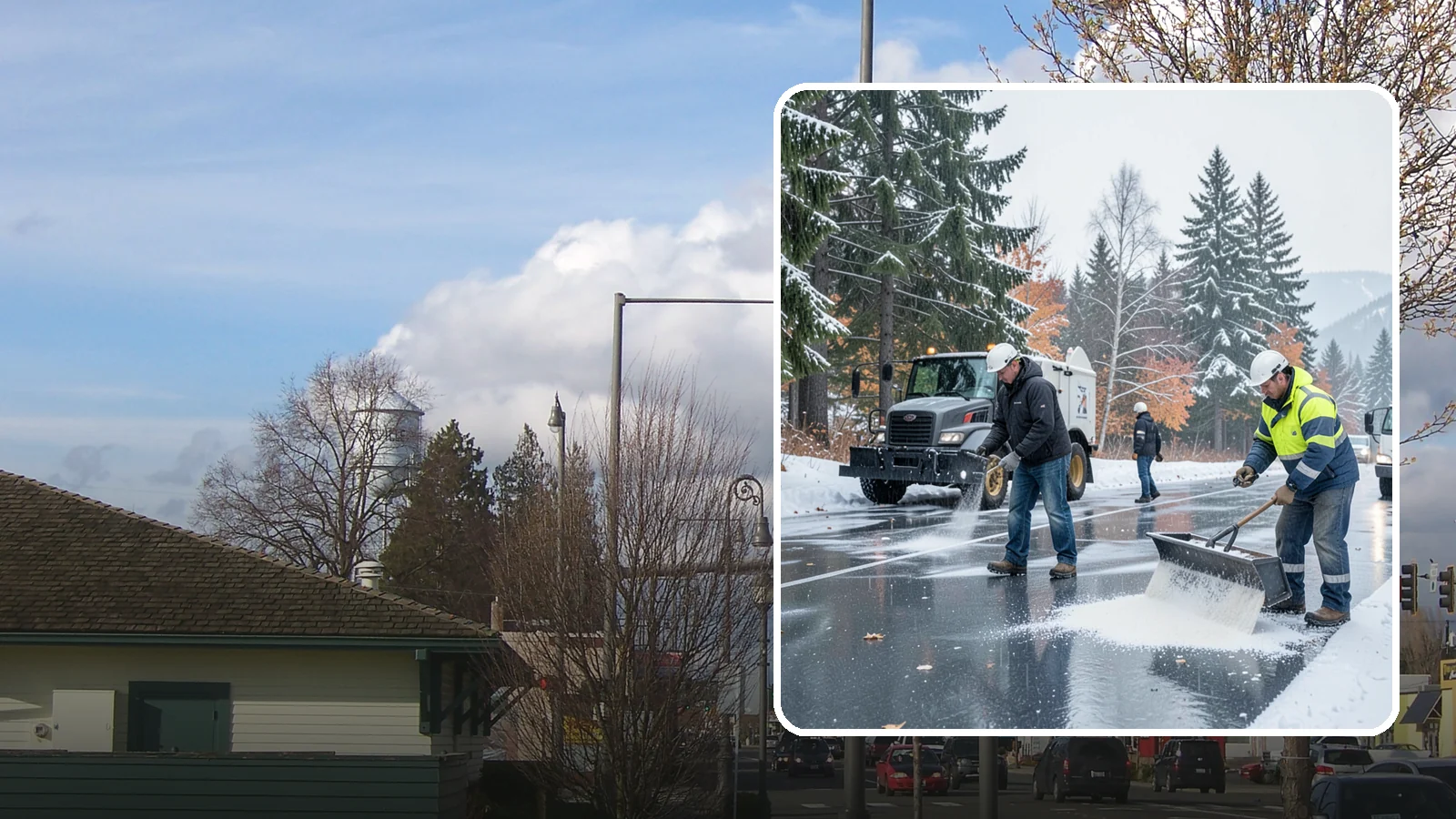 Fitness Center Deicing in Marysville, Snohomish County, WA - Deicing for fitness centers and gyms, keeping entrances and parking paths safe for early-morning members arriving before dawn in...