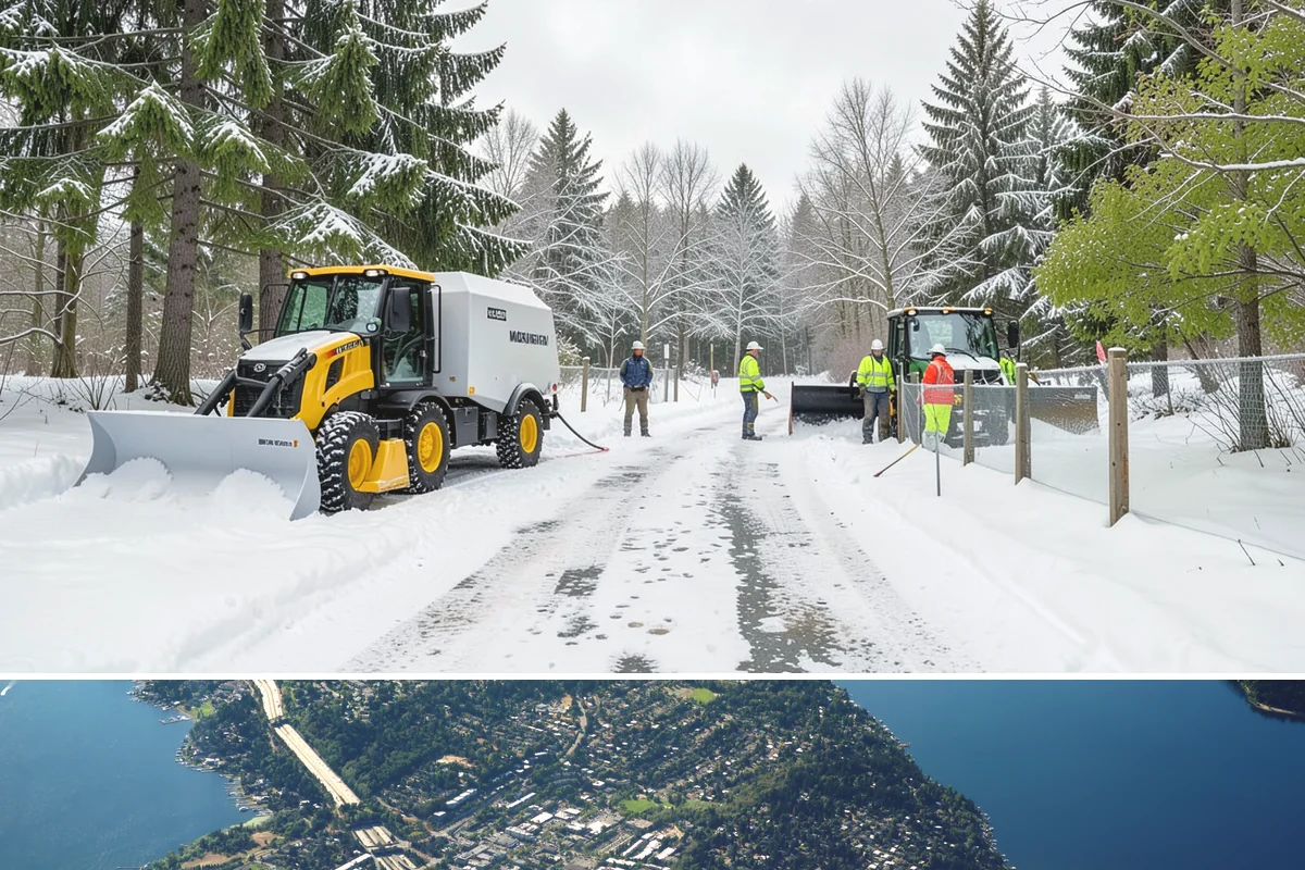 Fitness Center Deicing in Mercer Island, King County, WA - Deicing runs the winter season, with pre-dawn readiness during freezing-rain events that catch early members off guard.