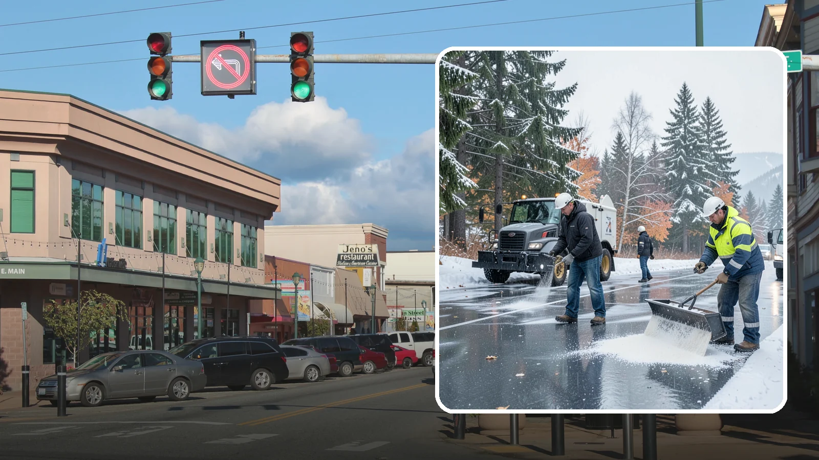 Fitness Center Deicing in Monroe, Snohomish County, WA - Deicing for fitness centers and gyms, keeping entrances and parking paths safe for early-morning members arriving before dawn in...
