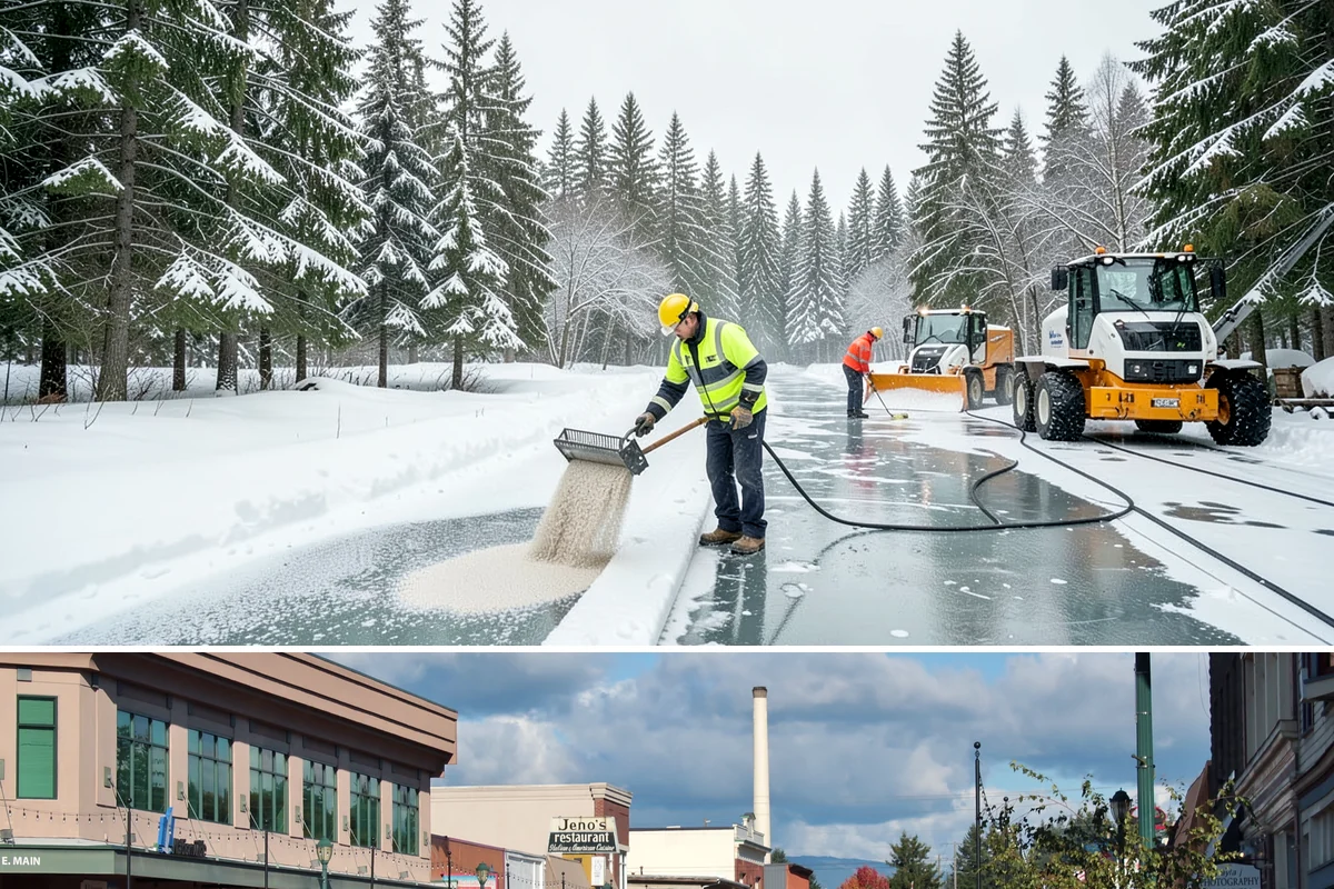 Fitness Center Deicing in Monroe, Snohomish County, WA - Deicing runs the winter season, with pre-dawn readiness during freezing-rain events that catch early members off guard.