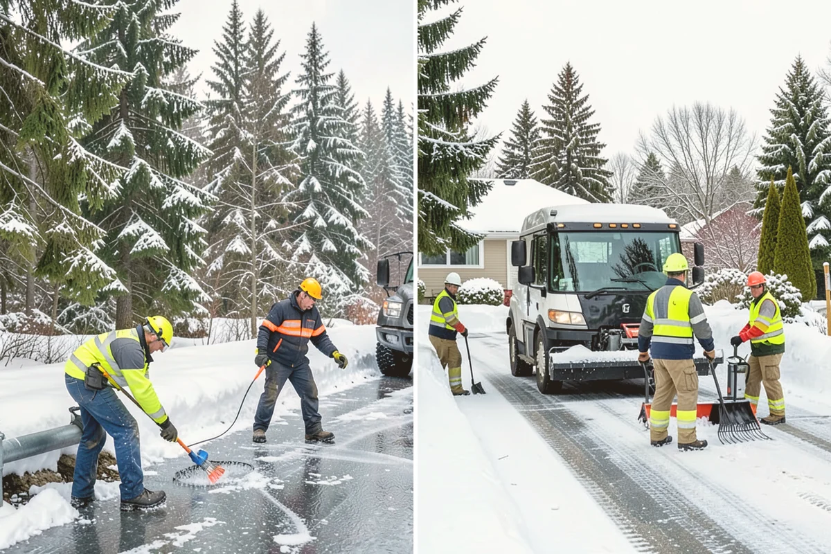 Fitness Center Deicing in Orting, Pierce County, WA - Map the entrance approach and parking walkways