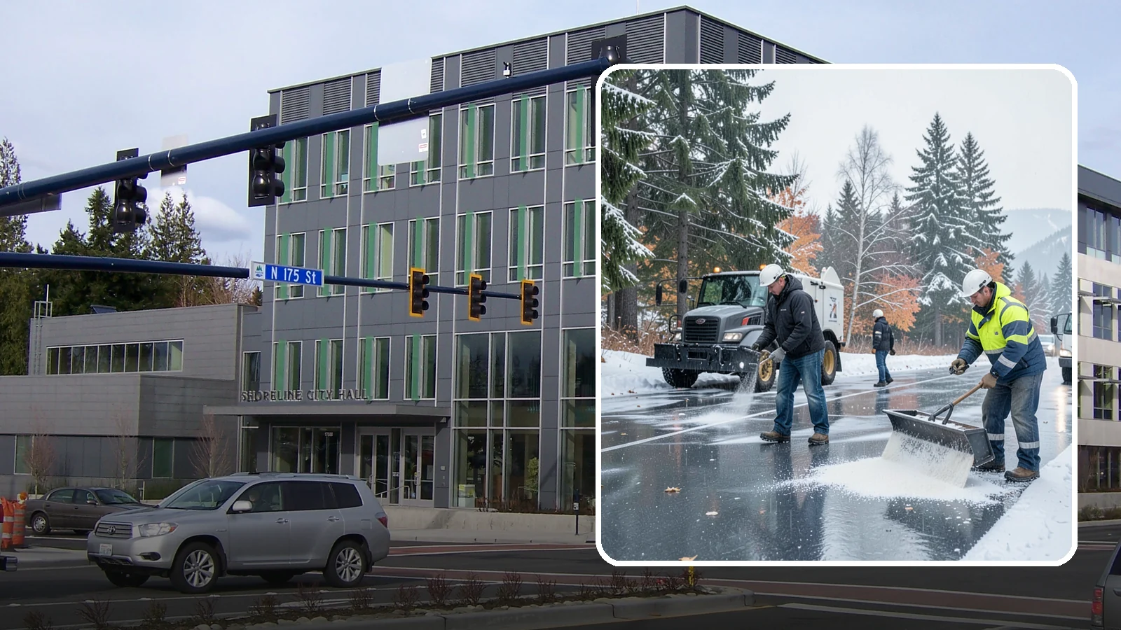 Fitness Center Deicing in Shoreline, King County, WA - Deicing for fitness centers and gyms, keeping entrances and parking paths safe for early-morning members arriving before dawn in...
