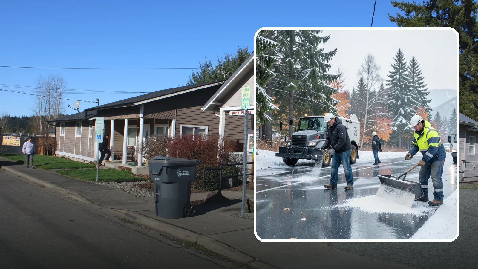 Fitness Center Deicing in South Prairie, Pierce County, WA - Deicing for fitness centers and gyms, keeping entrances and parking paths safe for early-morning members arriving before dawn in...