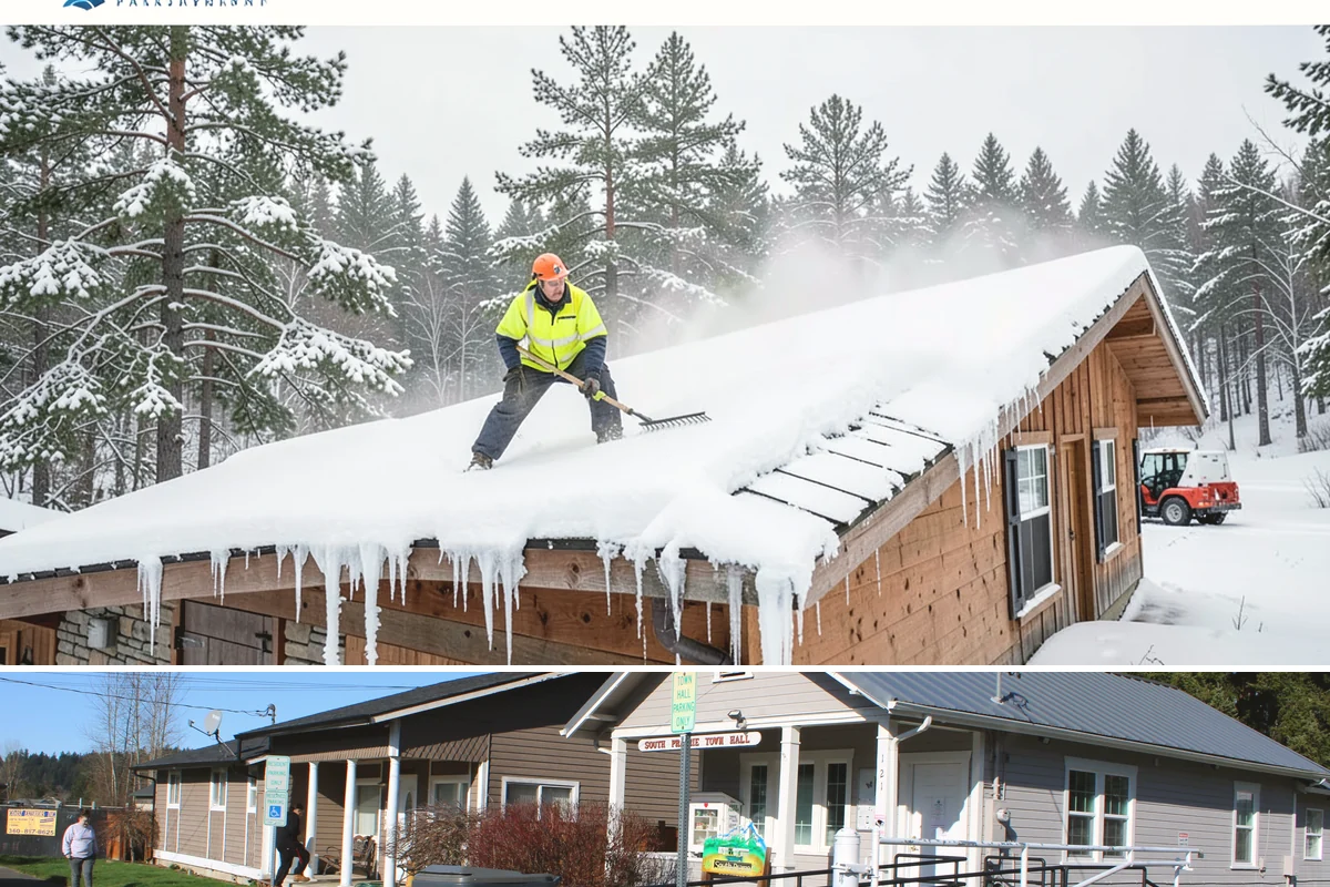 Fitness Center Deicing in South Prairie, Pierce County, WA - Deicing runs the winter season, with pre-dawn readiness during freezing-rain events that catch early members off guard.
