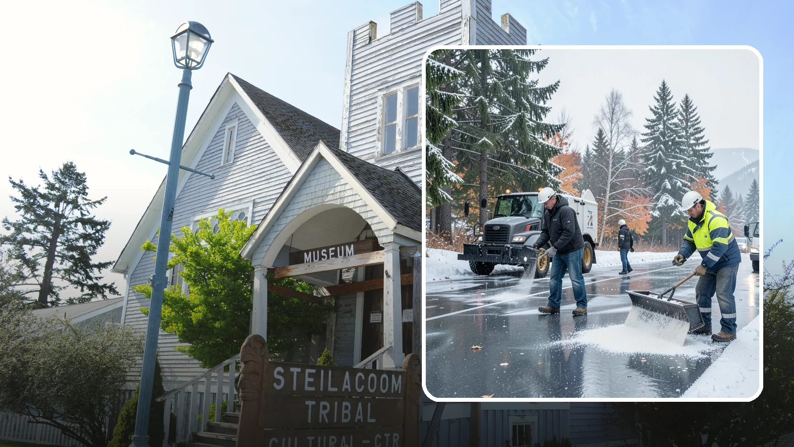 Fitness Center Deicing in Steilacoom, Pierce County, WA - Deicing for fitness centers and gyms, keeping entrances and parking paths safe for early-morning members arriving before dawn in...