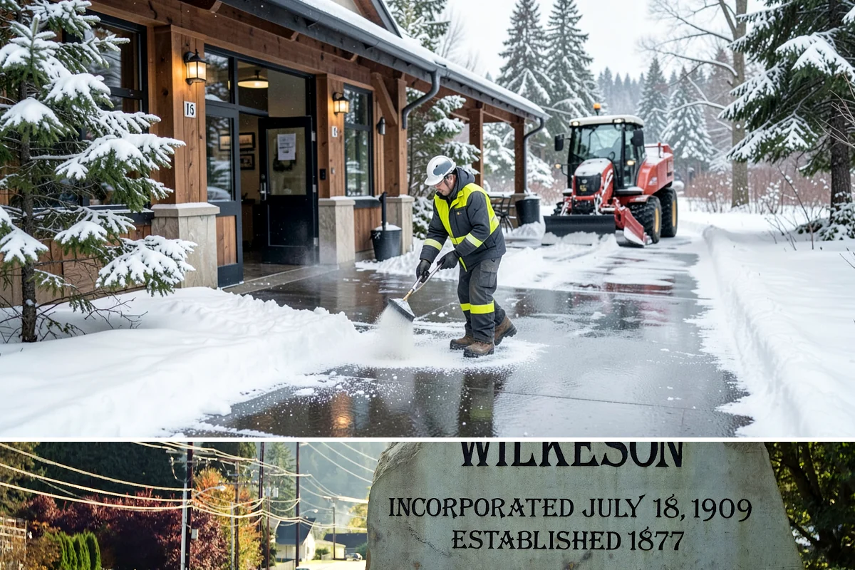 Fitness Center Deicing in Wilkeson, Pierce County, WA - Deicing runs the winter season, with pre-dawn readiness during freezing-rain events that catch early members off guard.