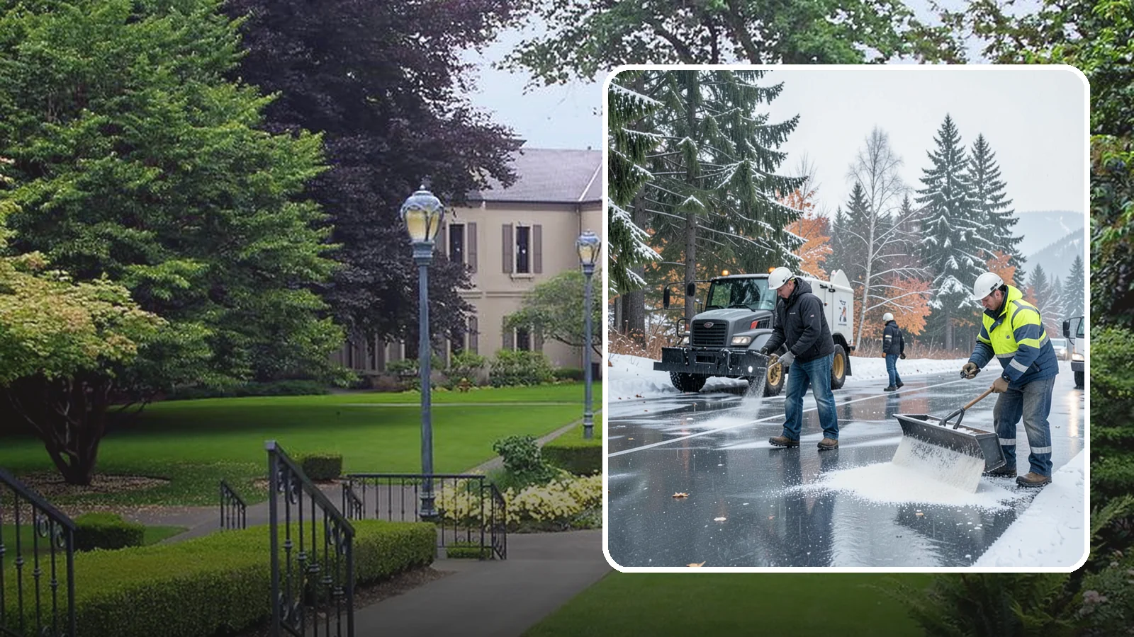 Fitness Center Deicing in Woodinville, King County, WA - Deicing for fitness centers and gyms, keeping entrances and parking paths safe for early-morning members arriving before dawn in...