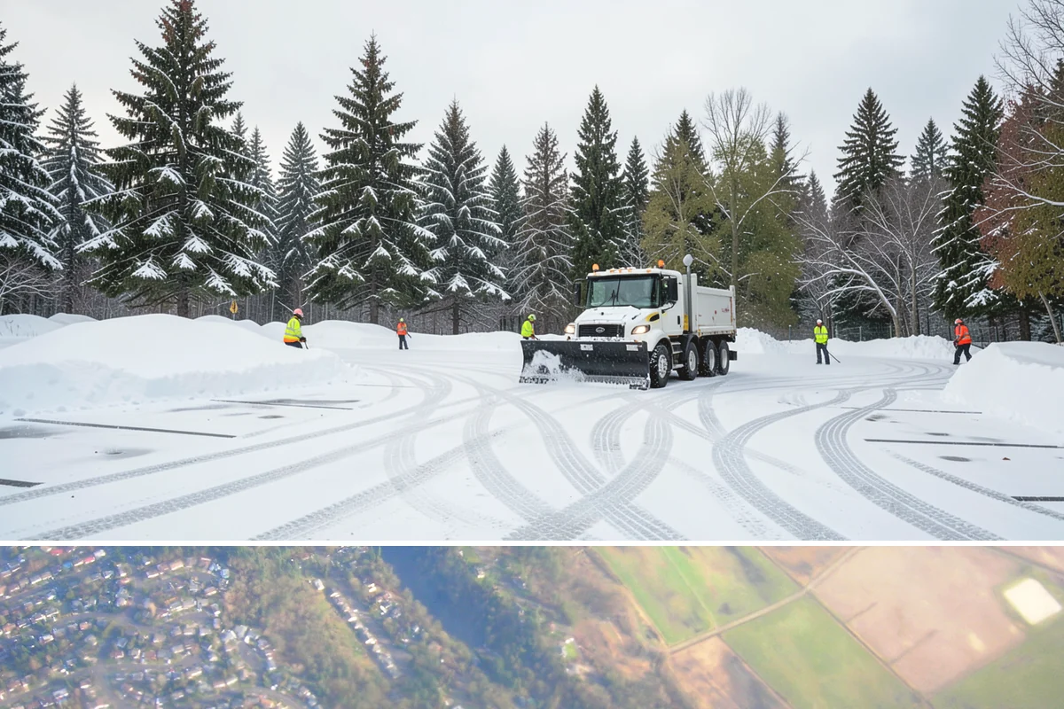 Fitness Center Parking Lot Snow Removal in Algona, King County, WA - Fitness center lots in Western Washington face peak snow demand from December through February, when dark morning freezes meet...