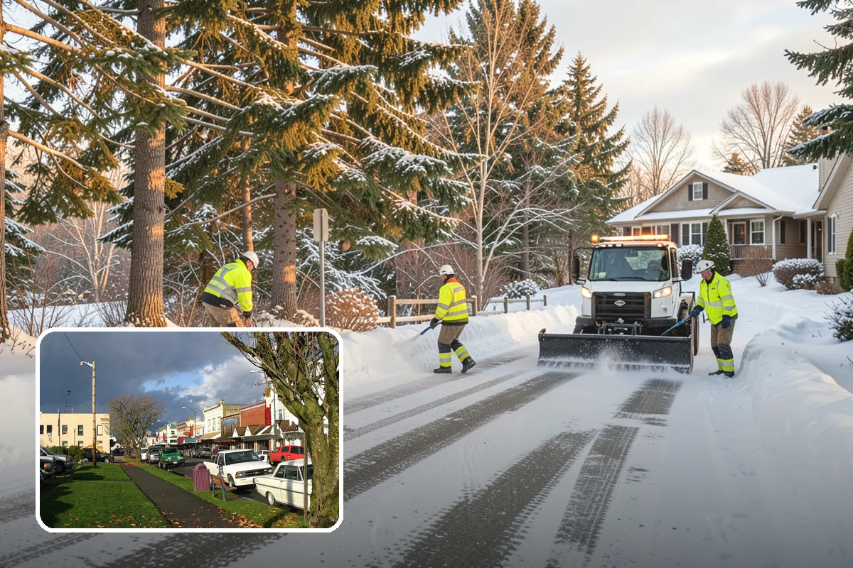 Fitness Center Parking Lot Snow Removal in Arlington, Snohomish County, WA - Members reach the door safely for pre-dawn and evening workouts