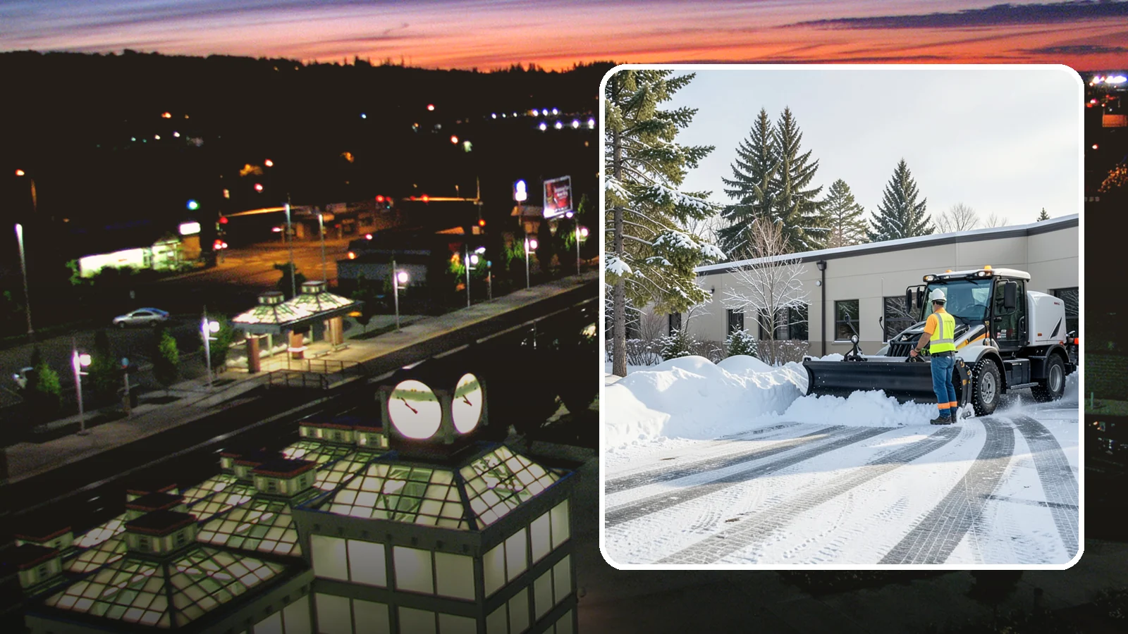 Fitness Center Parking Lot Snow Removal in Auburn, King County, WA - We clear fitness center lots before dawn so Western Washington members can work out safely through winter.