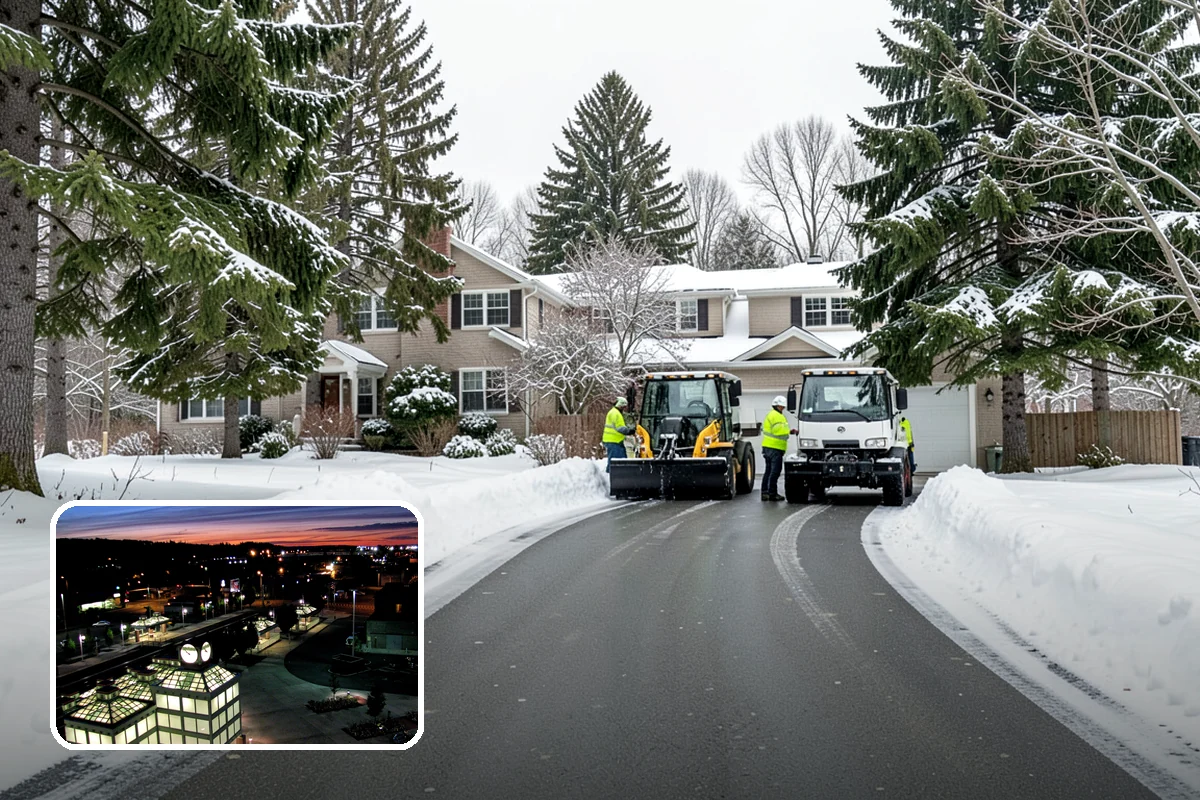 Fitness Center Parking Lot Snow Removal in Auburn, King County, WA - Members reach the door safely for pre-dawn and evening workouts