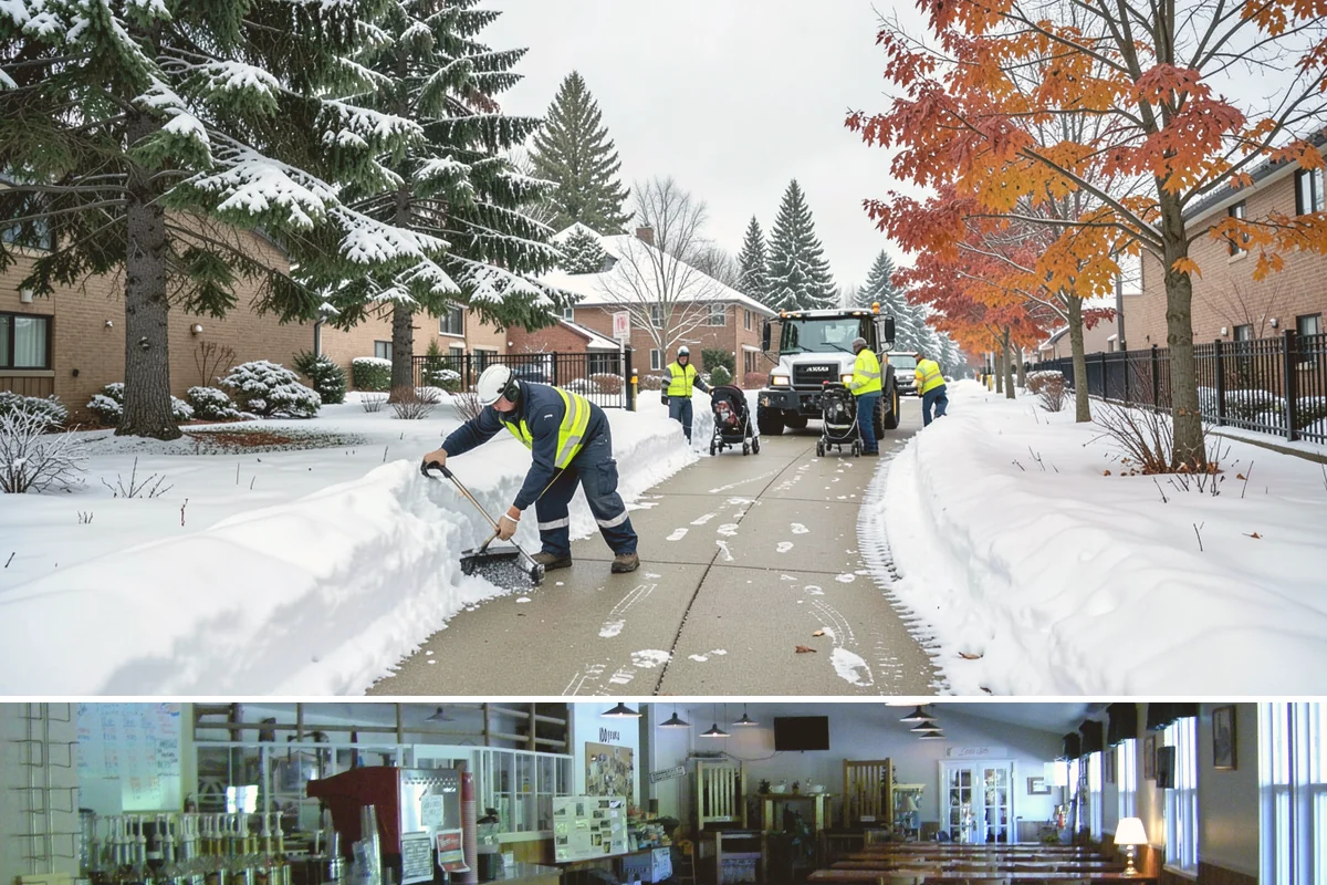 Fitness Center Parking Lot Snow Removal in Black Diamond, King County, WA - Fitness center lots in Western Washington face peak snow demand from December through February, when dark morning freezes meet...