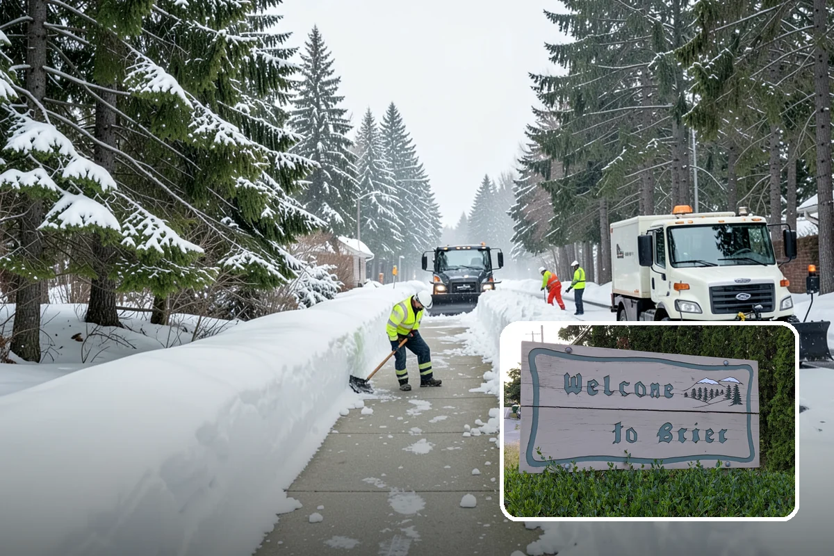 Fitness Center Parking Lot Snow Removal in Brier, Snohomish County, WA - Members reach the door safely for pre-dawn and evening workouts