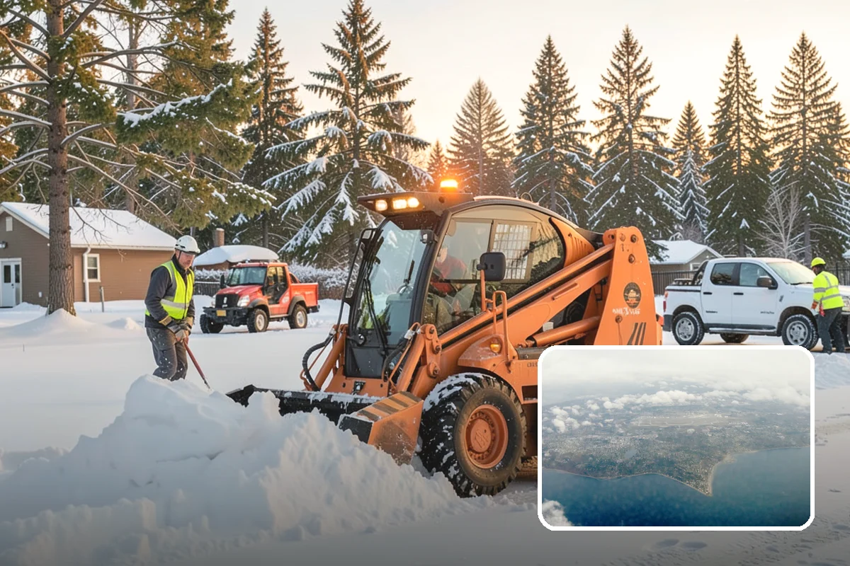 Fitness Center Parking Lot Snow Removal in Burien, King County, WA - Members reach the door safely for pre-dawn and evening workouts