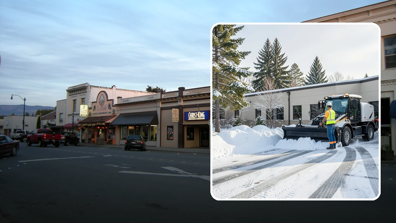 Fitness Center Parking Lot Snow Removal in Burlington, Skagit County, WA - We clear fitness center lots before dawn so Western Washington members can work out safely through winter.