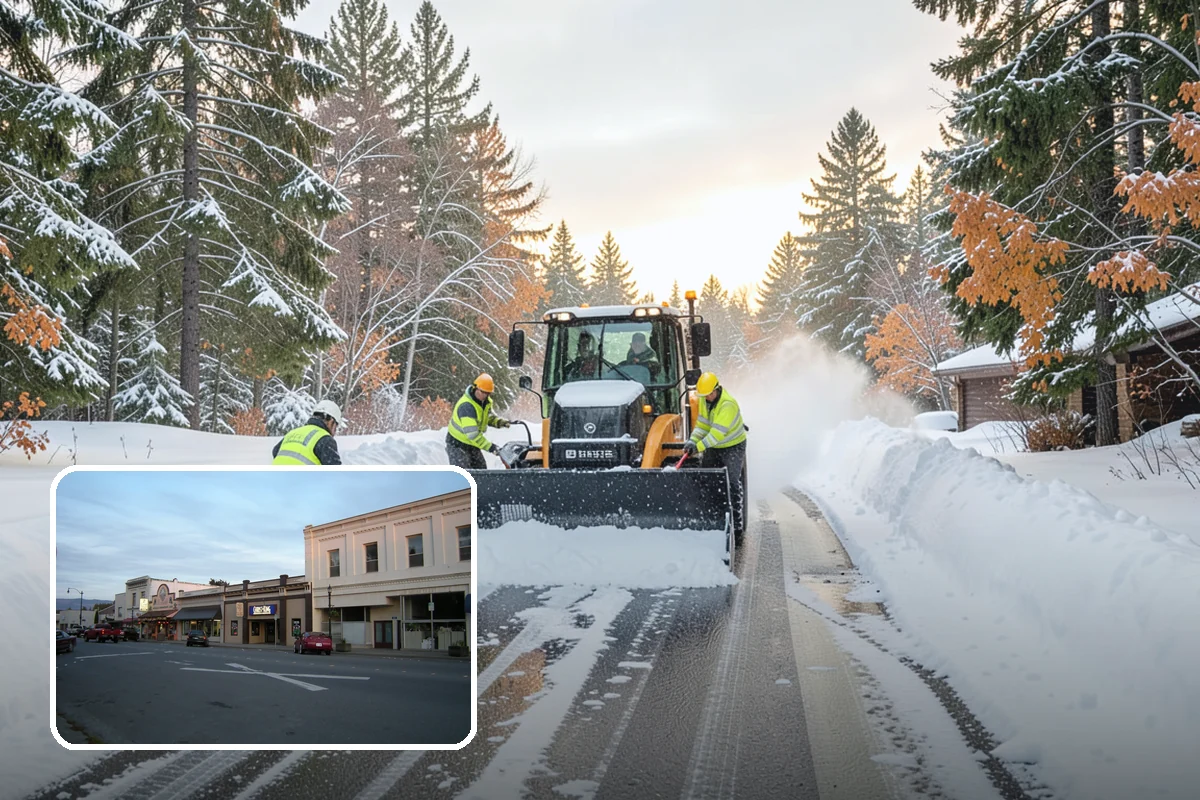 Fitness Center Parking Lot Snow Removal in Burlington, Skagit County, WA - Members reach the door safely for pre-dawn and evening workouts