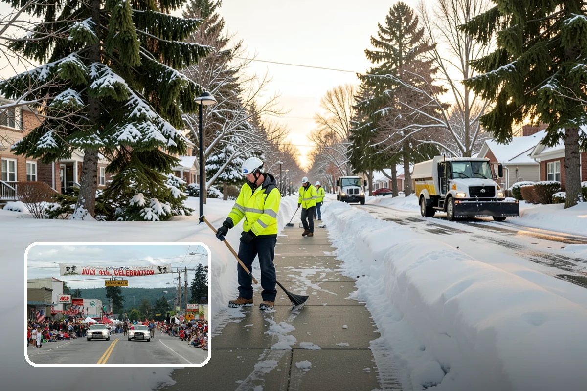 Fitness Center Parking Lot Snow Removal in Carnation, King County, WA - Members reach the door safely for pre-dawn and evening workouts