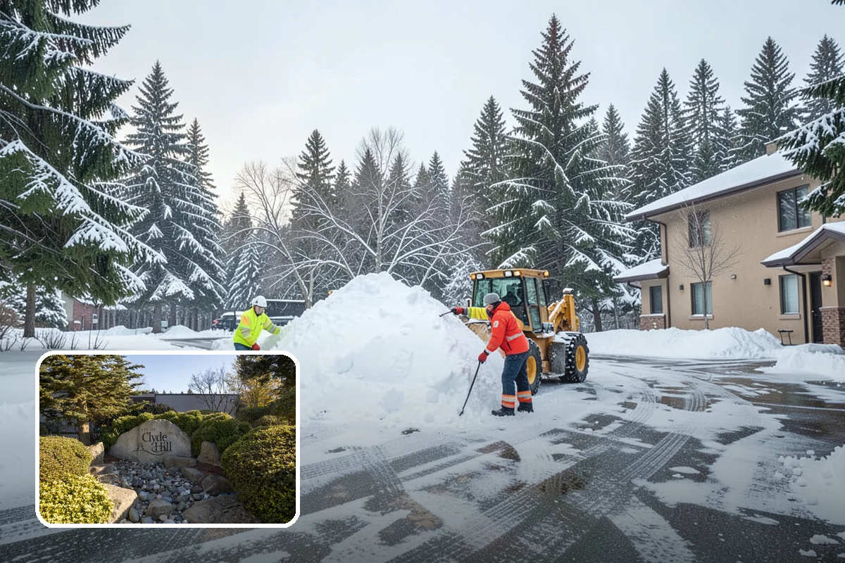 Fitness Center Parking Lot Snow Removal in Clyde Hill, King County, WA - Members reach the door safely for pre-dawn and evening workouts