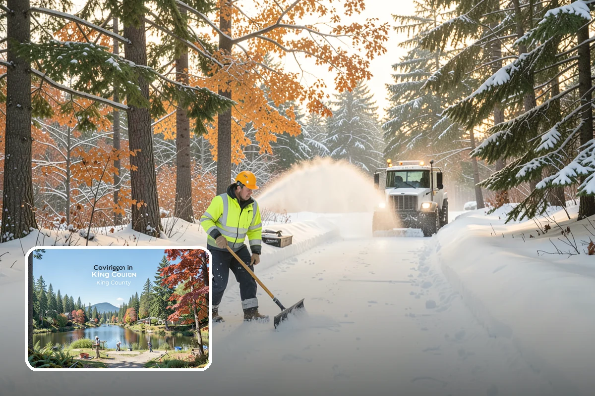Fitness Center Parking Lot Snow Removal in Covington, King County, WA - Members reach the door safely for pre-dawn and evening workouts