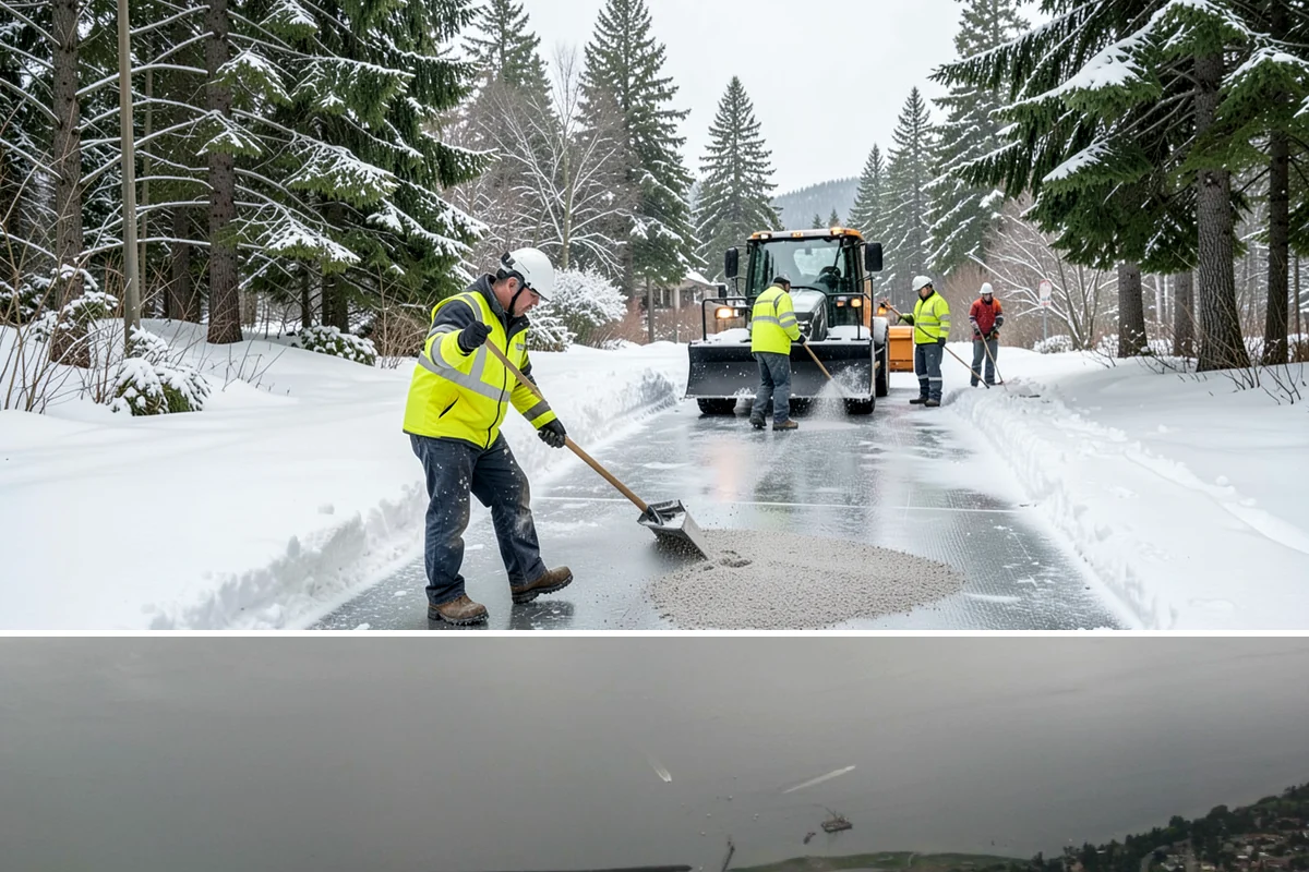 Fitness Center Parking Lot Snow Removal in Des Moines, King County, WA - Fitness center lots in Western Washington face peak snow demand from December through February, when dark morning freezes meet...