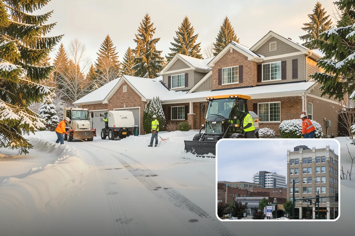 Fitness Center Parking Lot Snow Removal in Everett, Snohomish County, WA - Members reach the door safely for pre-dawn and evening workouts