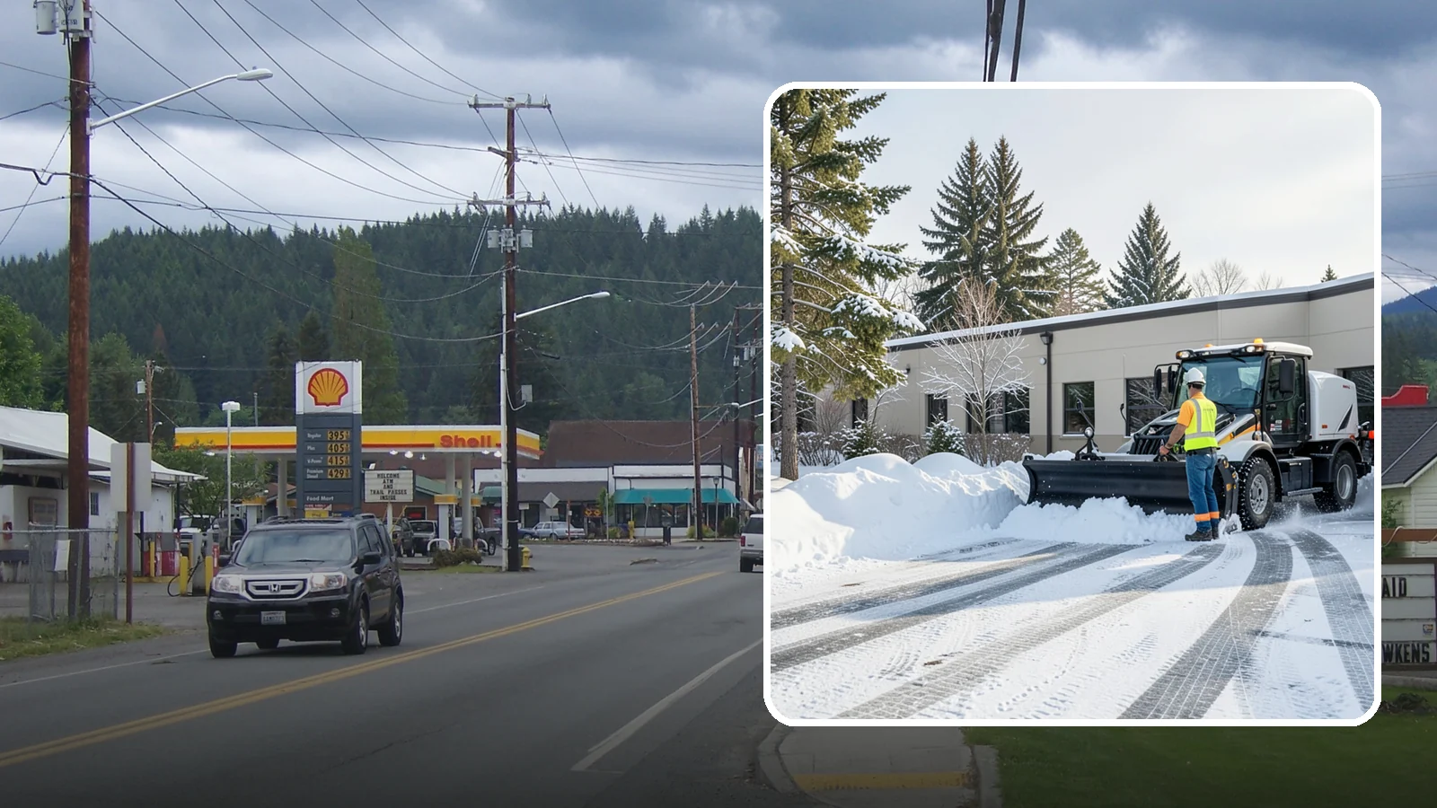 Fitness Center Parking Lot Snow Removal in Granite Falls, Snohomish County, WA - We clear fitness center lots before dawn so Western Washington members can work out safely through winter.