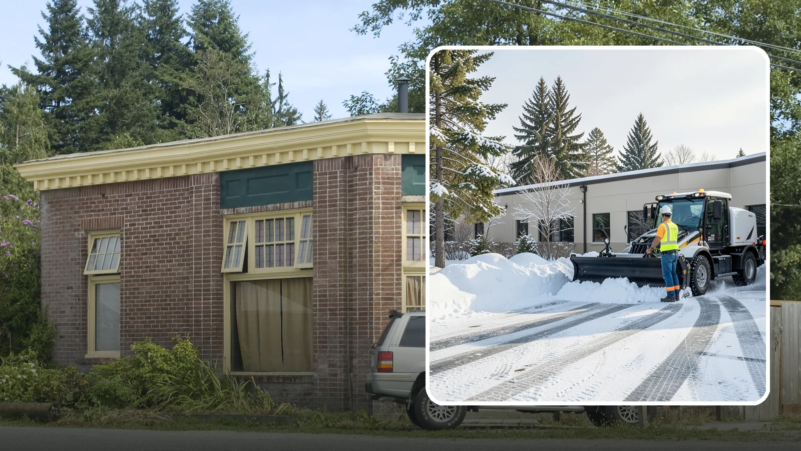 Fitness Center Parking Lot Snow Removal in Hamilton, Skagit County, WA - We clear fitness center lots before dawn so Western Washington members can work out safely through winter.