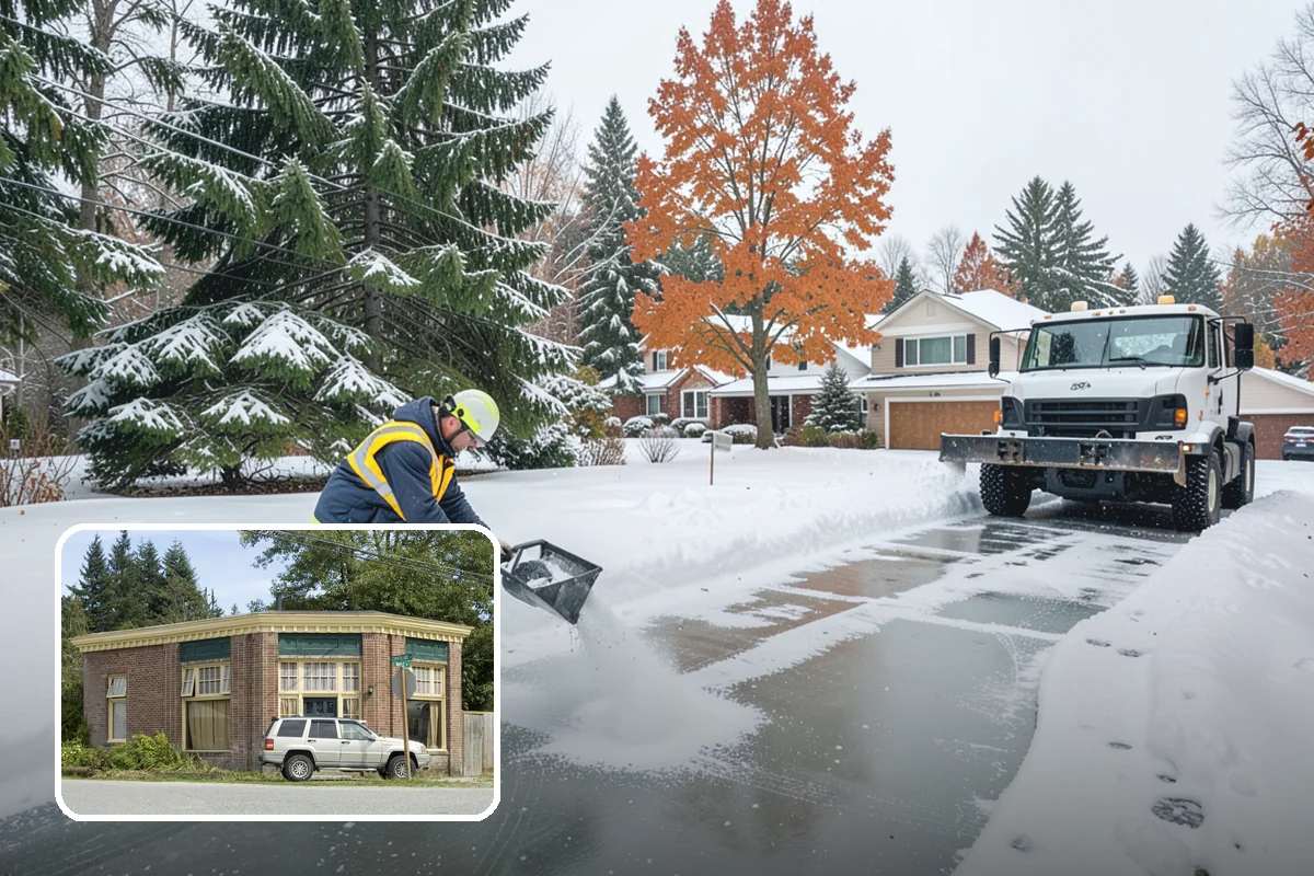 Fitness Center Parking Lot Snow Removal in Hamilton, Skagit County, WA - Members reach the door safely for pre-dawn and evening workouts