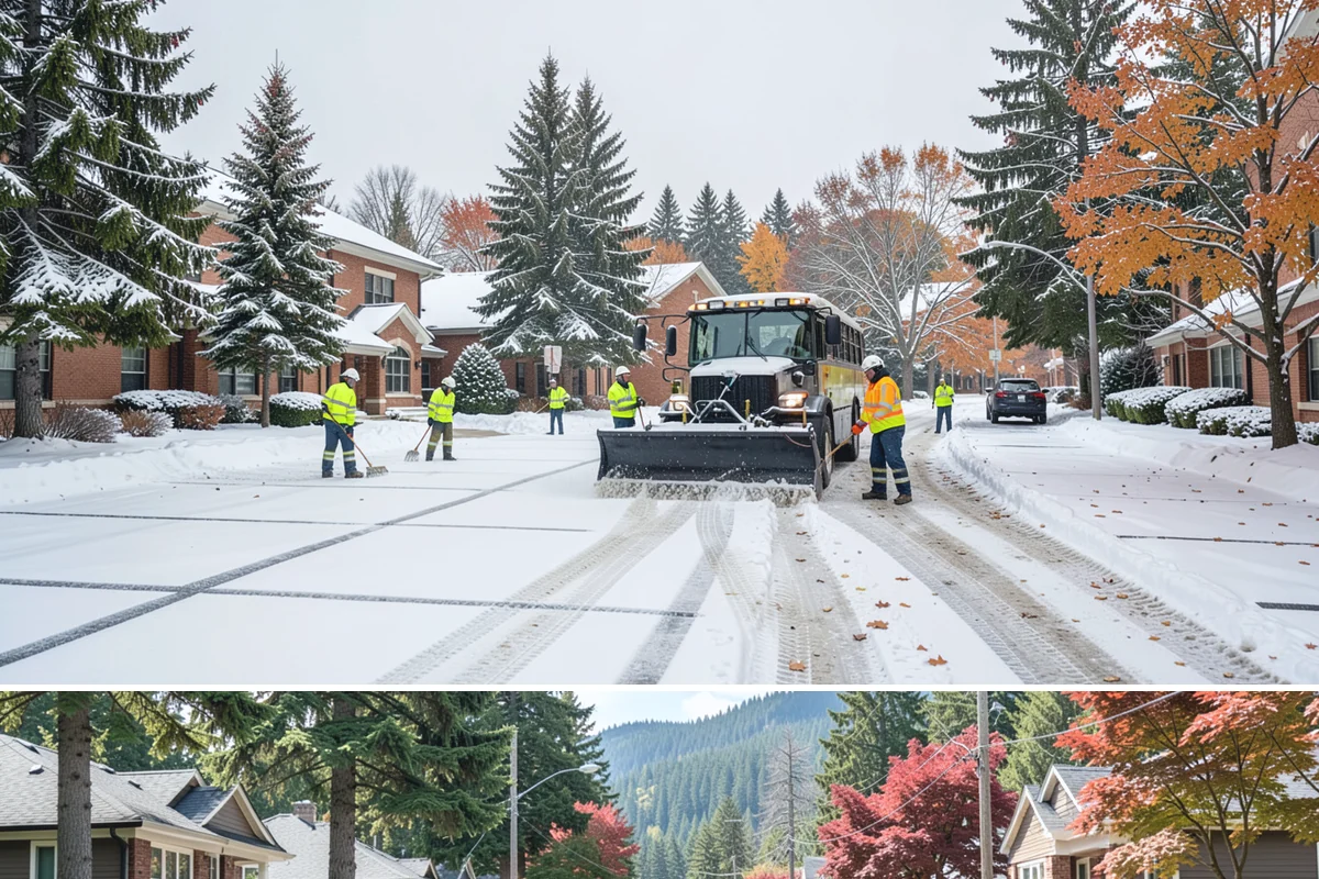 Fitness Center Parking Lot Snow Removal in Hunts Point, King County, WA - Fitness center lots in Western Washington face peak snow demand from December through February, when dark morning freezes meet...