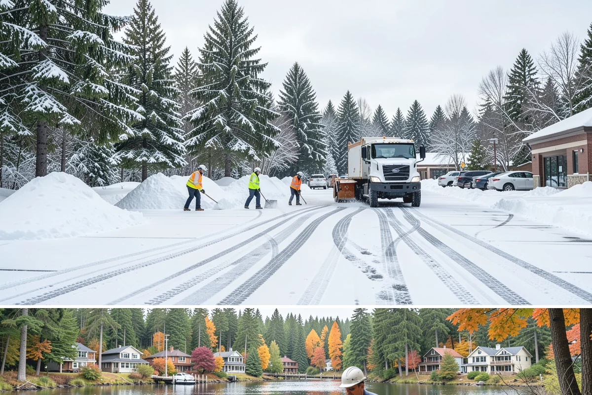 Fitness Center Parking Lot Snow Removal in La Conner, Skagit County, WA - Fitness center lots in Western Washington face peak snow demand from December through February, when dark morning freezes meet...