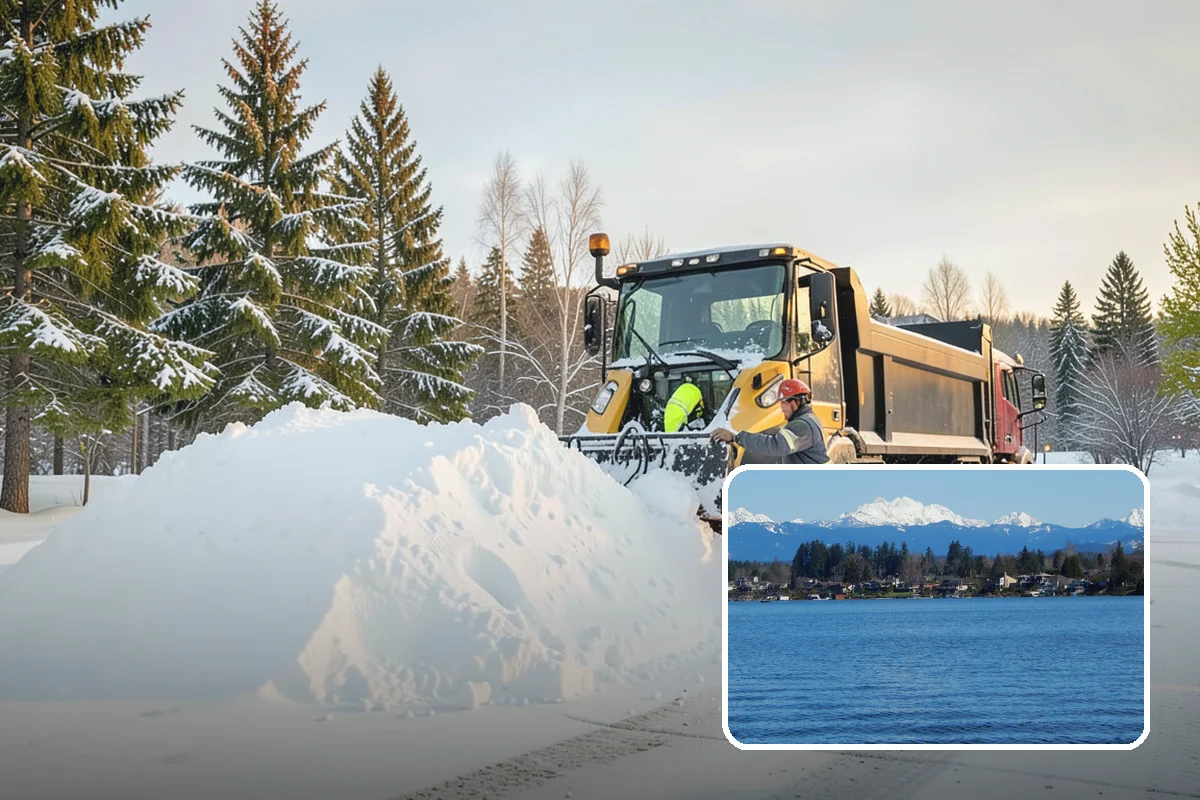 Fitness Center Parking Lot Snow Removal in Lake Stevens, Snohomish County, WA - Members reach the door safely for pre-dawn and evening workouts