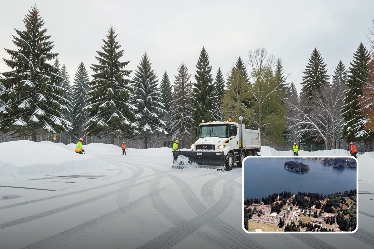 Fitness Center Parking Lot Snow Removal in Lakewood, Pierce County, WA - Members reach the door safely for pre-dawn and evening workouts