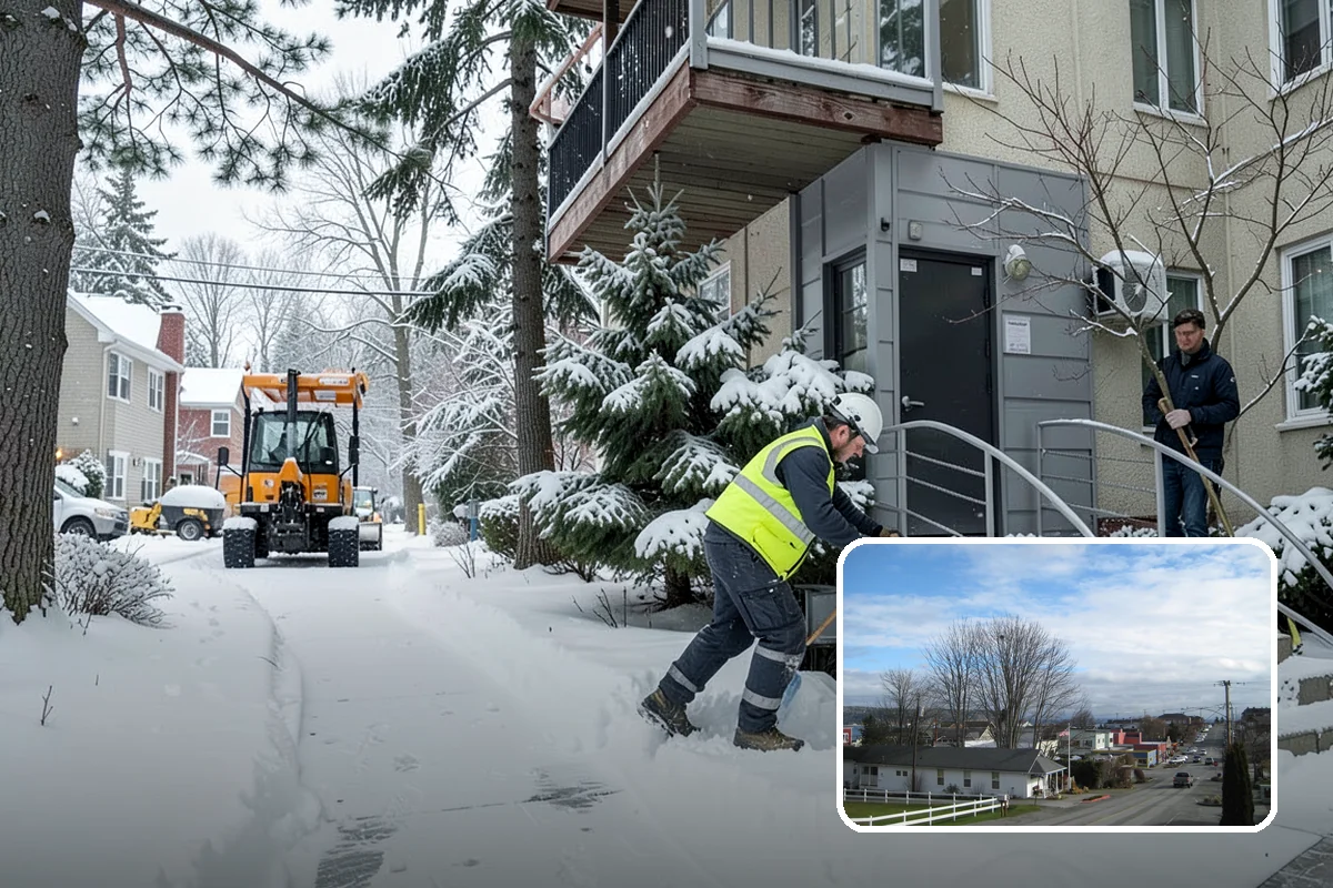 Fitness Center Parking Lot Snow Removal in Langley, Island County, WA - Members reach the door safely for pre-dawn and evening workouts