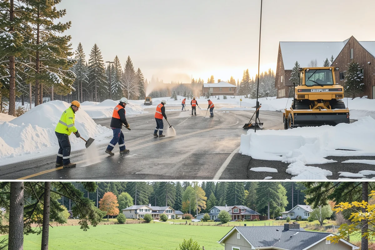 Fitness Center Parking Lot Snow Removal in Lyman, Skagit County, WA - Fitness center lots in Western Washington face peak snow demand from December through February, when dark morning freezes meet...