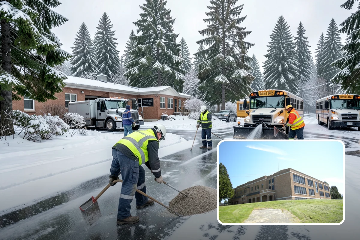 Fitness Center Parking Lot Snow Removal in Maple Valley, King County, WA - Members reach the door safely for pre-dawn and evening workouts