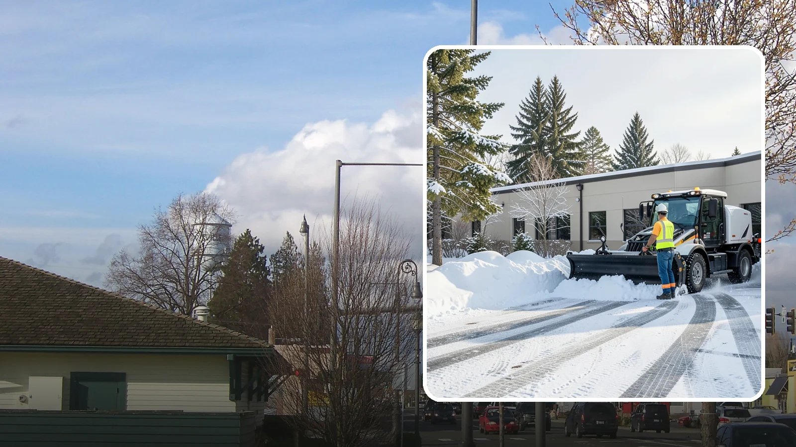 Fitness Center Parking Lot Snow Removal in Marysville, Snohomish County, WA - We clear fitness center lots before dawn so Western Washington members can work out safely through winter.