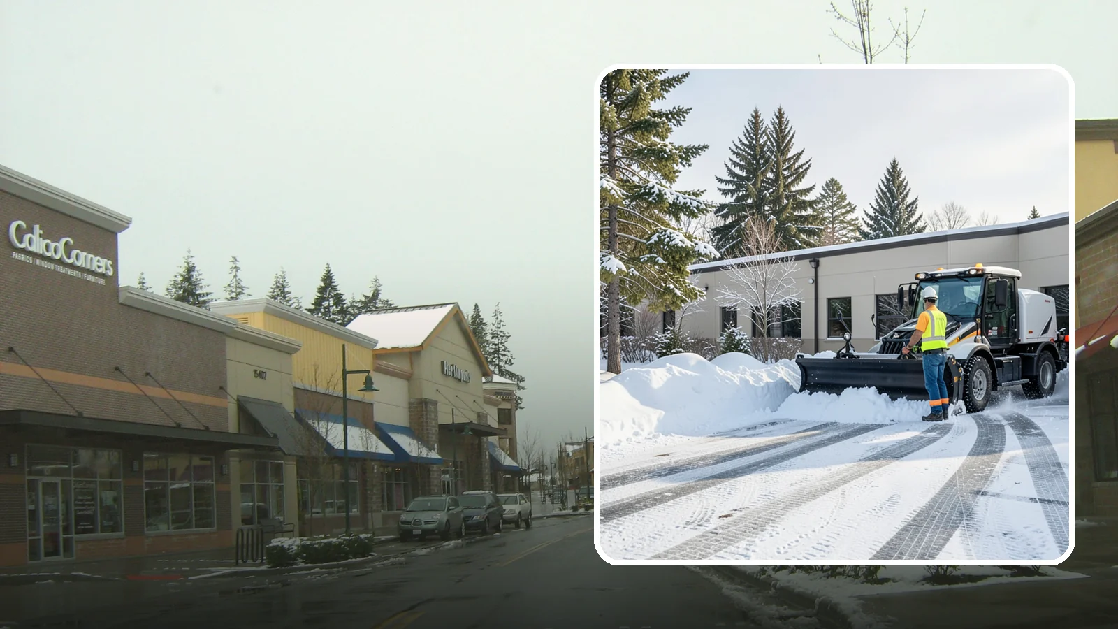 Fitness Center Parking Lot Snow Removal in Mill Creek, Snohomish County, WA - We clear fitness center lots before dawn so Western Washington members can work out safely through winter.