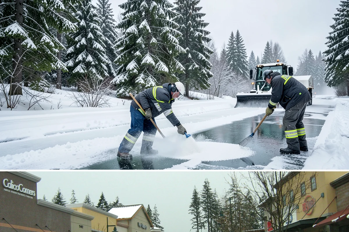 Fitness Center Parking Lot Snow Removal in Mill Creek, Snohomish County, WA - Fitness center lots in Western Washington face peak snow demand from December through February, when dark morning freezes meet...