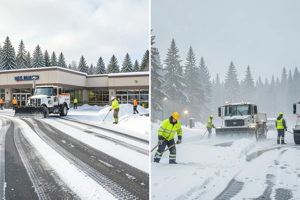 Fitness Center Parking Lot Snow Removal in Mukilteo, Snohomish County, WA - Confirm early opening and peak hours with fitness center staff