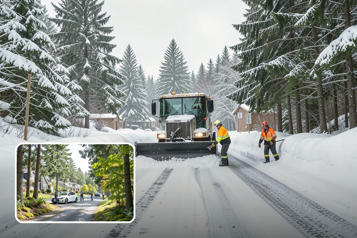 Fitness Center Parking Lot Snow Removal in Normandy Park, King County, WA - Members reach the door safely for pre-dawn and evening workouts