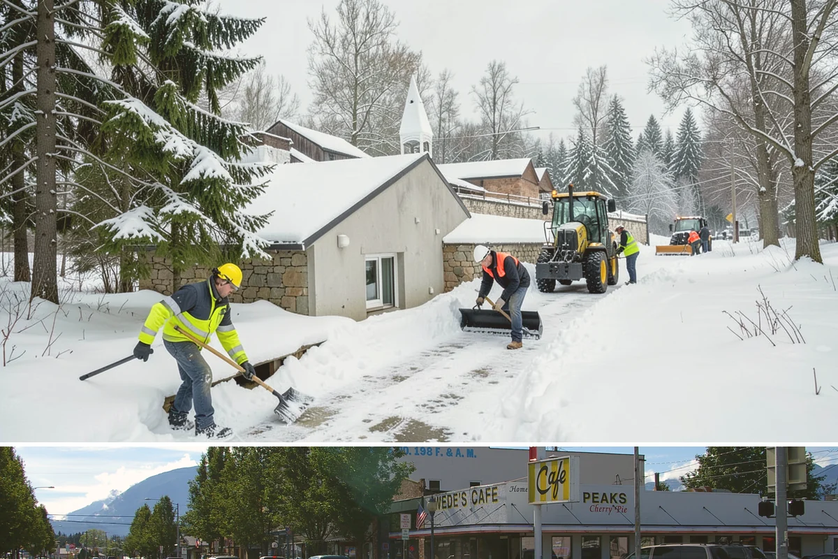 Fitness Center Parking Lot Snow Removal in North Bend, King County, WA - Fitness center lots in Western Washington face peak snow demand from December through February, when dark morning freezes meet...