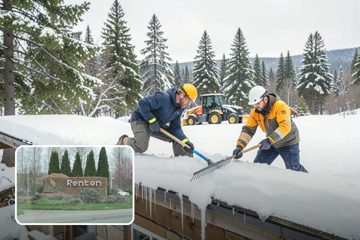 Fitness Center Parking Lot Snow Removal in Renton, King County, WA - Members reach the door safely for pre-dawn and evening workouts