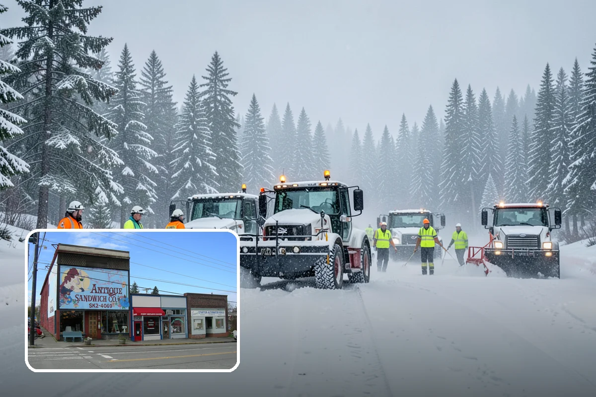 Fitness Center Parking Lot Snow Removal in Ruston, Pierce County, WA - Members reach the door safely for pre-dawn and evening workouts