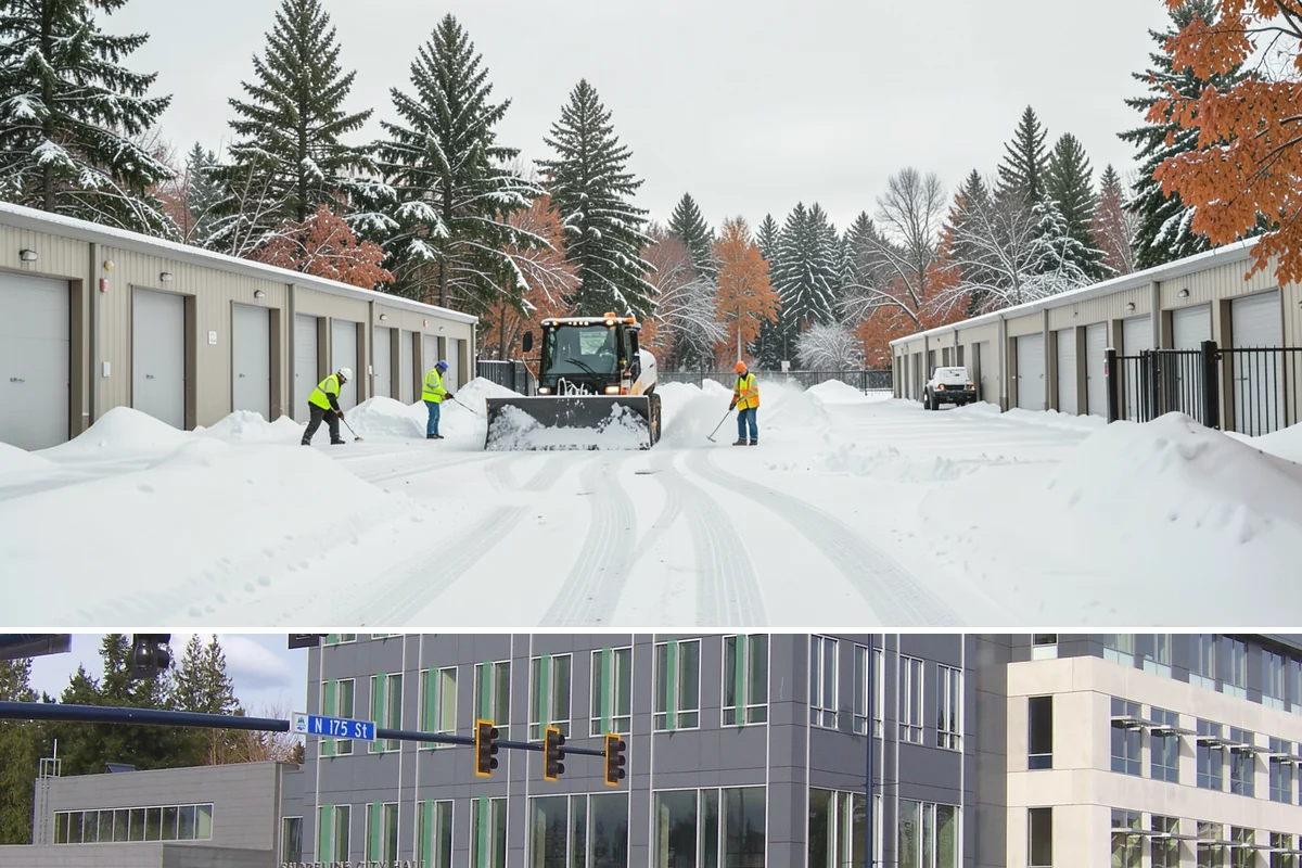 Fitness Center Parking Lot Snow Removal in Shoreline, King County, WA - Fitness center lots in Western Washington face peak snow demand from December through February, when dark morning freezes meet...